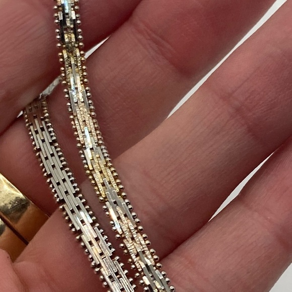 VTG Art Deco 800 Silver Mesh & Ball Bead Link Flat Laying Chain 16” / 17.9g - Picture 7 of 11